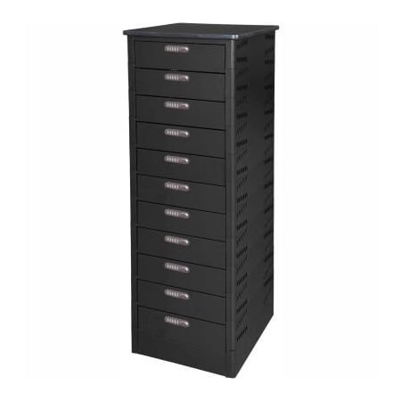Datum Filing Systems Datum TekStak Laptop Storage Locker W/ Laminate Top, 11 Bays, Electronic Lock, Black TEKS11-C-LT-T25-L1595-60
